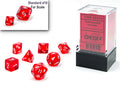 Set de 7 mini-Hedral dados Chessex Estilo Translucent Mini-hedral™ Red/white