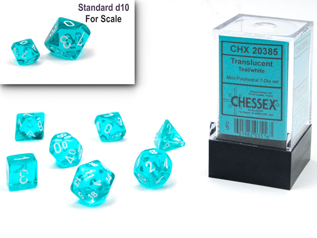 Set de 7 mini-Hedral dados Chessex Estilo Lustrous® Mini-hedral™ Gold/silver