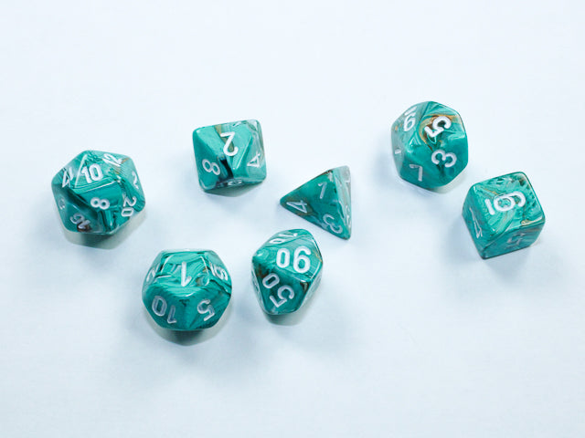 Set de 7 mini-Hedral dados Chessex Estilo Luminary™ Mini-hedral™ Sky/silver