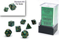 Set de 7 mini-Hedral dados Chessex Estilo Scarab® Mini-hedral™ Jade/gold