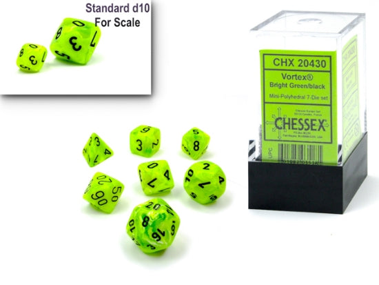 Set de 7 mini-Hedral dados Chessex Estilo Borealis® Mini-hedral™ Icicle™/light blue Luminary™