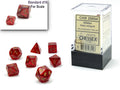 Set de 7 mini-Hedral dados Chessex Estilo Glitter Mini-hedral™ Ruby/gold