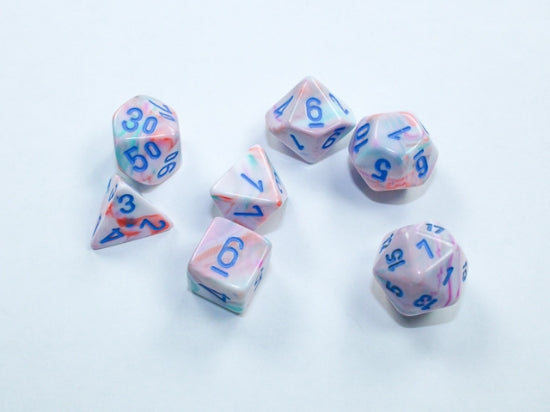 Set de 7 mini-Hedral dados Chessex Estilo Gemini® Mini-hedral™ Black-Grey/green