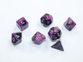 Set de 7 mini-Hedral dados Chessex Estilo Gemini® Mini-hedral™ Black-Purple/gold