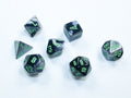 Set de 7 mini-Hedral dados Chessex Estilo Gemini® Mini-hedral™ Black-Grey/green