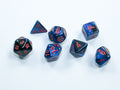 Set de 7 mini-Hedral dados Chessex Estilo Gemini® Mini-hedral™ Black-Starlight™/red