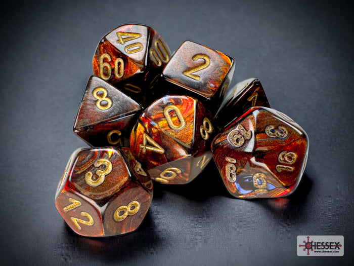 Set de 7 mini-Hedral dados Chessex Estilo Translucent Mini-hedral™ Green/white