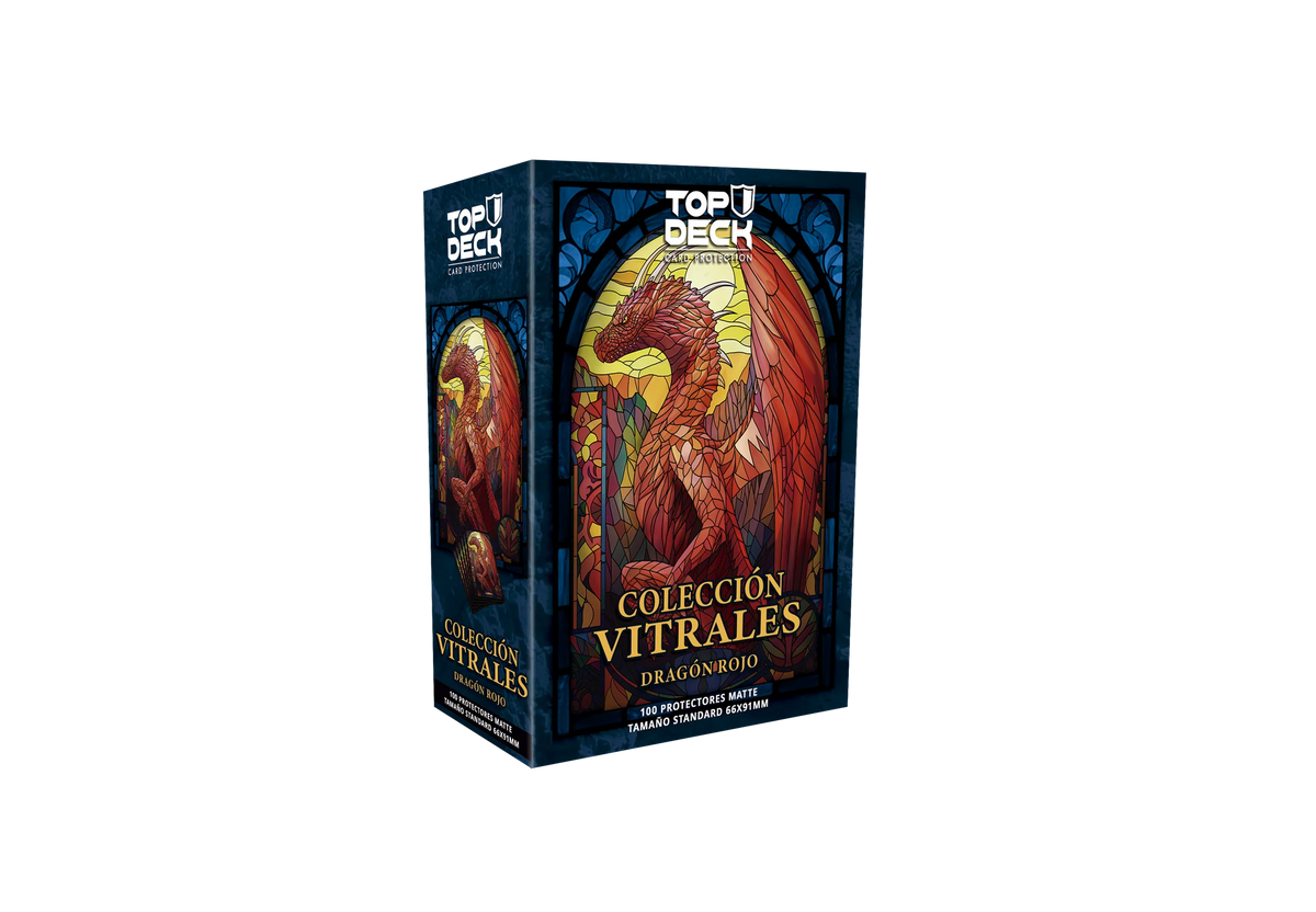 Top Deck Protectores Standard Colección Vitrales - Dragón Rojo