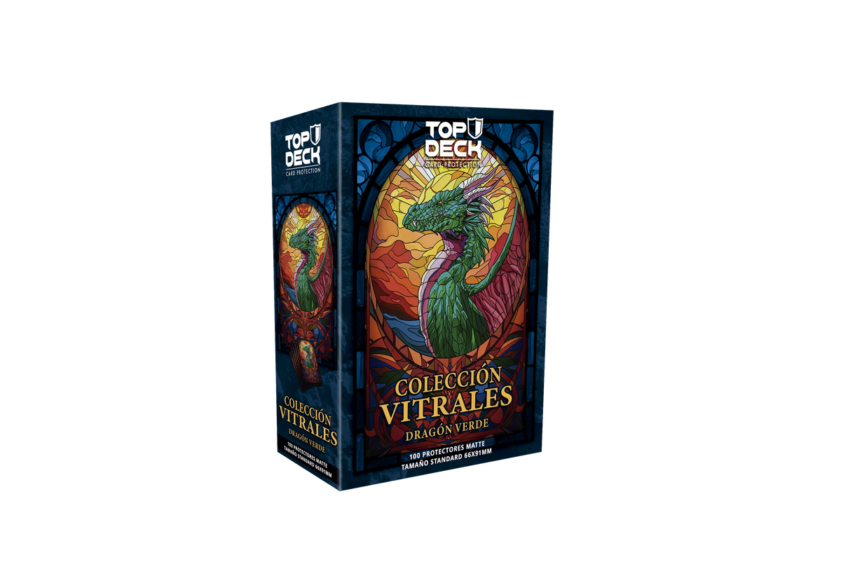 Top Deck Protectores Standard Colección Vitrales - Dragón Verde