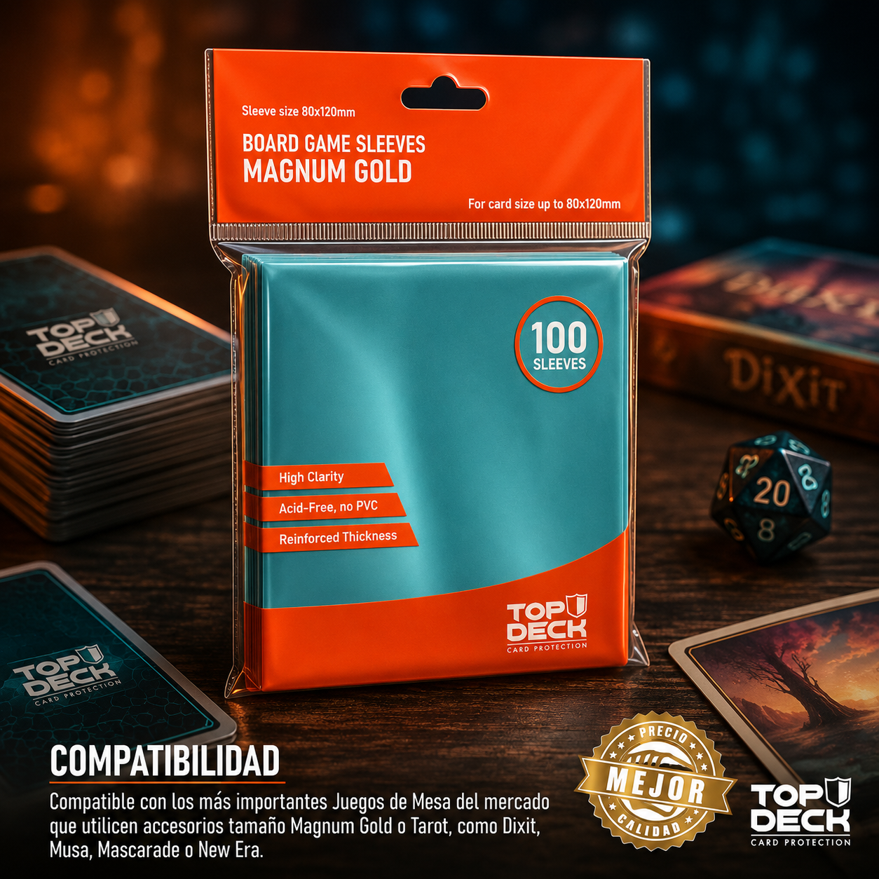 Topdeck Magnum Gold/Tarot 80 x 120 mm