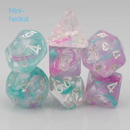 Set de 7 mini-Hedral dados Chessex Estilo Nebula® Mini-hedral™ Nocturnal™/blue Luminary™