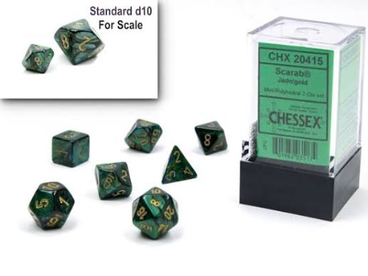 Set de 7 mini-Hedral dados Chessex Estilo Borealis® Mini-hedral™ Royal Purple/gold Luminary™