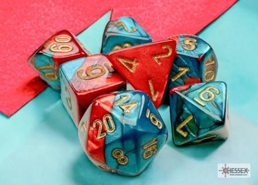 Set de 7 mini-Hedral dados Chessex Estilo Festive® Mini-hedral™ Mosaic/yellow