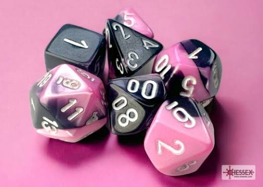 Set de 7 mini-Hedral dados Chessex Estilo Gemini® Mini-hedral™ Black-Red/gold